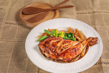 grilled chicken with shanghai noodles