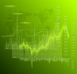 Financial business abstract digital background candle stick graph chart. Stock market investment flat concept. Finance investment stock market exchange graph digital infographic chart illustration