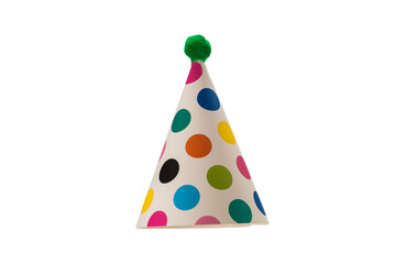 Colorful birthday cap isolated on white