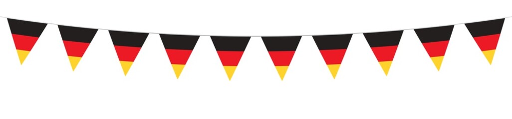 German National Holiday. German Flags with stripes and national colors. Unification. Memorial Day. Banner. Garlands. Pennants.