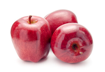 red apples isolated on white background.