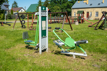 Outdoor fitness center, exercise ground in the park