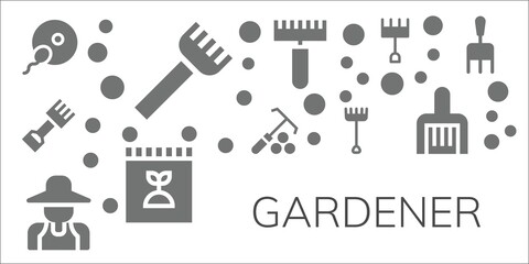 Modern Simple Set of gardener Vector filled Icons