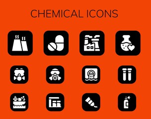 Modern Simple Set of chemical Vector filled Icons