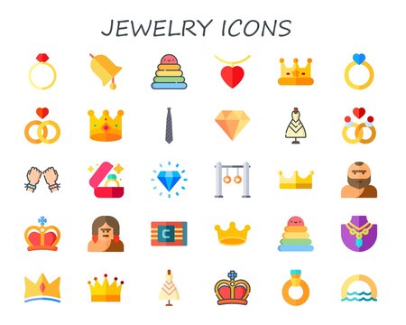 Modern Simple Set of jewelry Vector flat Icons