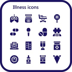 Fototapeta na wymiar Modern Simple Set of illness Vector filled Icons