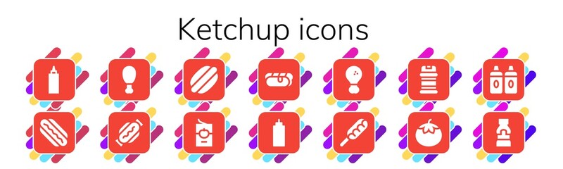 Modern Simple Set of ketchup Vector filled Icons