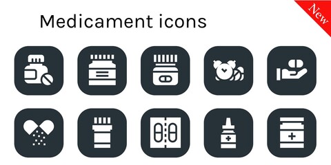 medicament icon set