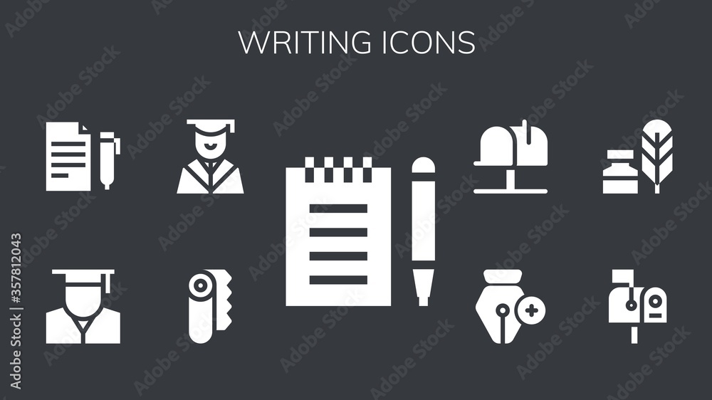 Poster writing icon set