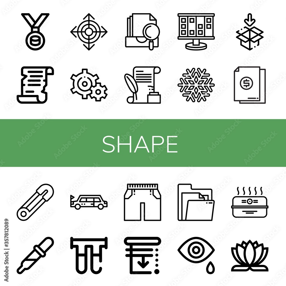 Poster shape simple icons set