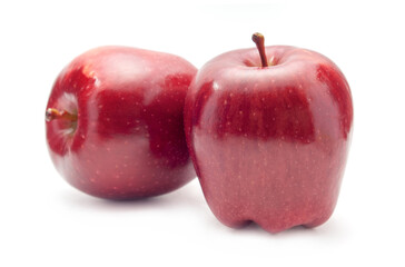 red apples isolated on white background.