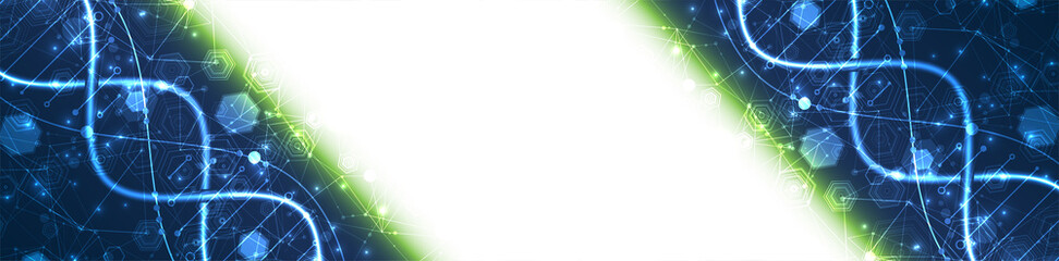 Glowing neon DNA chain. Biotechnology, biochemistry, science, medicine concept.