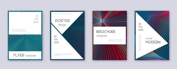 Stylish brochure design template set. Red abstract