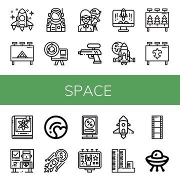Set of space icons