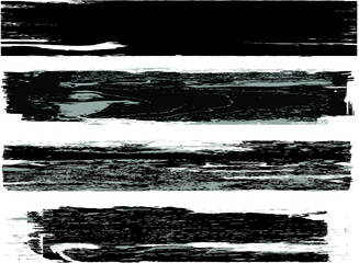 Grunge Paint Roller . Vector brush Stroke . Distressed banner . Black stripes isolated. paintbrush collection . Modern Textured shape . Dry border in Black . Bulge lines