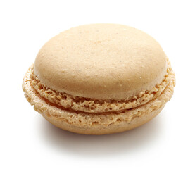 vanilla macaroon on white background