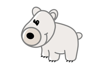 Arctic polar white bear vector cartoon for children books.