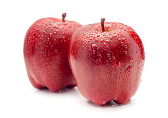 red apples isolated on white background.