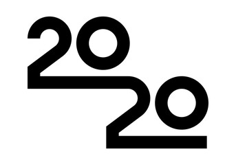 Greeting card Fonts flyer. Color of date 2020 new year view from above banner. Celebrate brochure icon