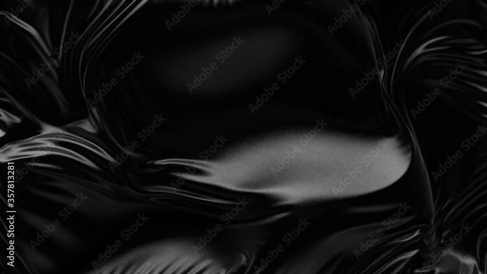 Poster wave black fabric background with ripples and folds. animated cloth texture in 4k. seamless looped 3