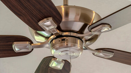 Panorama Standard ceiling fan with built in lights five blade design and metal downrod