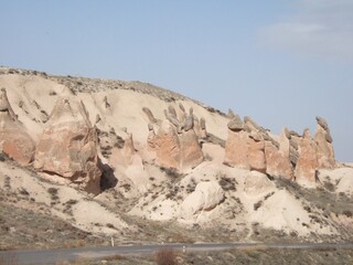Naturally shapen rocks in Cappadocia
