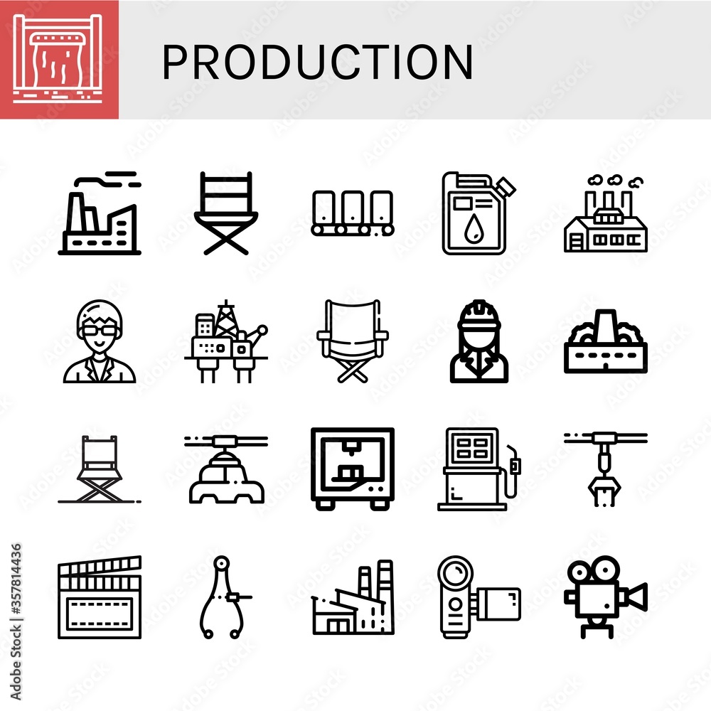 Sticker production simple icons set