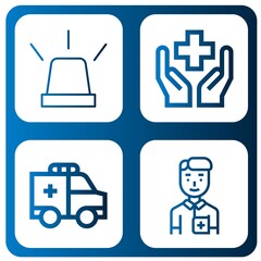 Set of ambulance icons