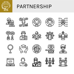 partnership icon set