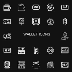 Editable 22 wallet icons for web and mobile
