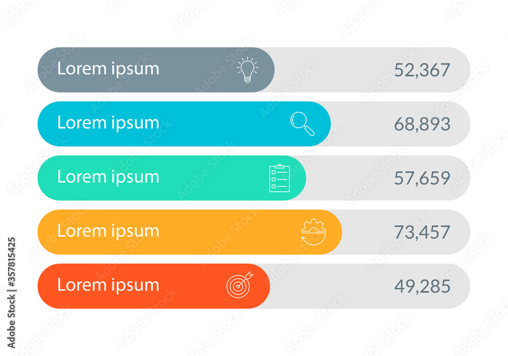 Poster 5 steps infographic with business icons. five parts or options for menu and workflow layout design. 
