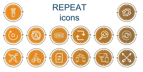 Editable 14 repeat icons for web and mobile