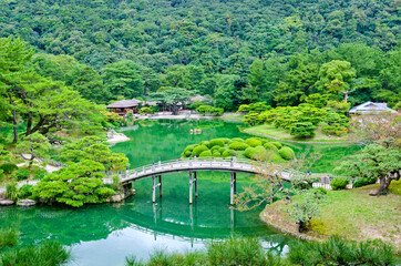 Fototapeta na wymiar Ritsurin Japanese garden in Takamatsu, Kagawa, Japan