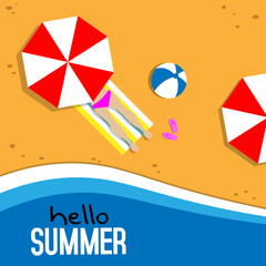 hello summer flat icon vector illustration design graphic	
