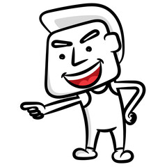 Cartoon character of a man and very happy scene vector on a white background