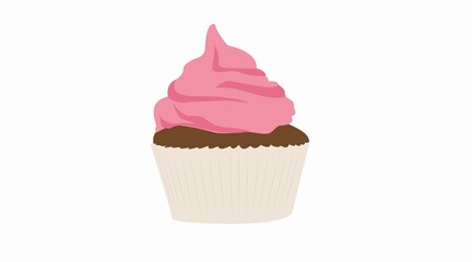 Vector Isolated Illustration of a Cupcake