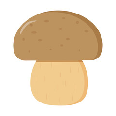 Mushroom, fungus flat vegetable on white background for design. Vector isolated sign set. Natural product.