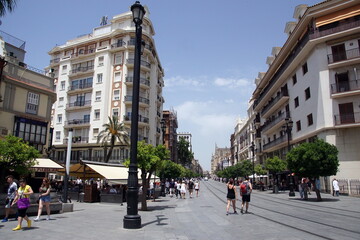 Naklejka premium the Avenida de la Constitucion. Seville Province Andalucia Spain