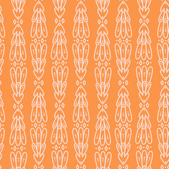 Vintage retro wallpaper hand drawn seamless pattern. Ideal for background, textile, backdrop, wrapping paper. Pattern design. Interior design.