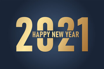 Fototapeta na wymiar Happy New 2021 Year. Holiday vector illustration of Golden numbers 2021