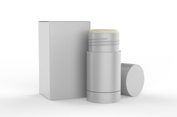 Blank deodorant stick for design presentation and mock up. 3d render illustration.