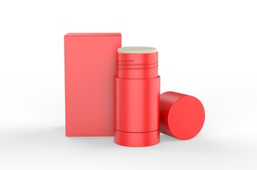 Blank deodorant stick for design presentation and mock up. 3d render illustration.