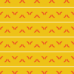 Vector seamless pattern texture background with geometric shapes, colored in yellow, red, white colors.