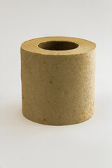 Recycled Toilet Paper. Brown Textured Tissue on a White Background.