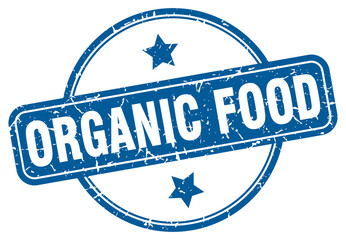 organic food grunge stamp. organic food round vintage stamp