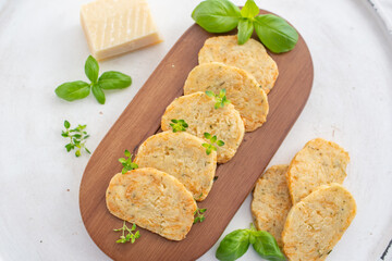 home made cheese crackers with herbs