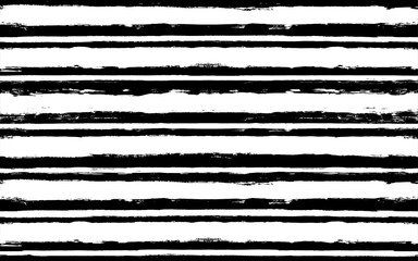Hand drawn striped pattern, grunge stripe seamless background, black and white brush strokes. vector grungy stripes, paintbrush line backdrop