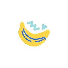 Fresh banana flat icon, vector sign, banana fruit colorful pictogram isolated on white. Symbol, logo illustration. Flat style design