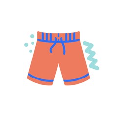 Sport shorts flat icon, vector sign, beach shorts colorful pictogram isolated on white. Symbol, logo illustration. Flat style design