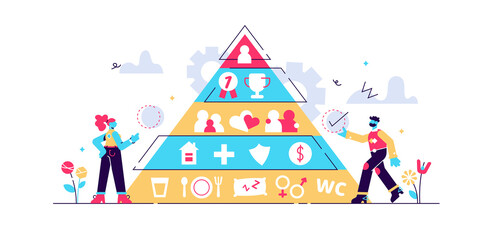 Basic needs vector illustration. Flat tiny 
